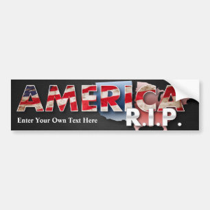 Amerika: R.I.P., bildekalet - skriv in din text! Bildekal