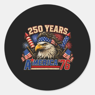 Amerika Retro 250-årsjubileum Usa 1776-2026 Runt Klistermärke