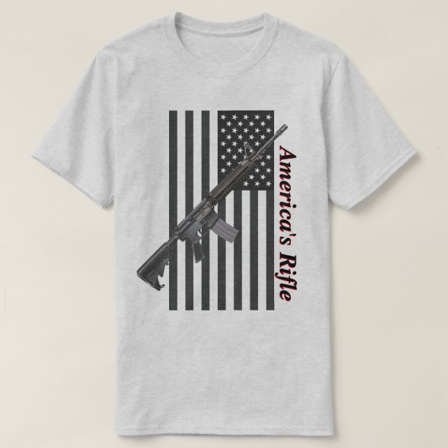 Amerika Rifle USA flagga Favorite Rifle Light Färg T Shirt (Design framsida)