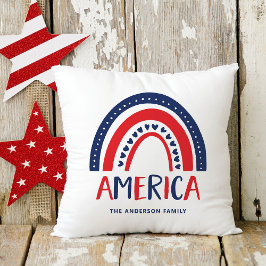 Amerika | Röd vit och blå regnbåge Kudde
