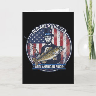Amerika Roligt 4:e Juli Abe Lincoln Fiske Kort