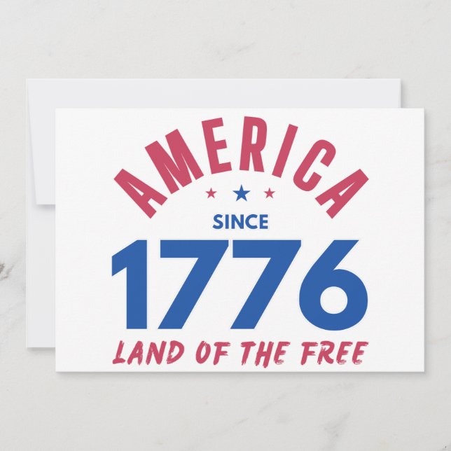 AMERIKA SEDAN 1776 DE FRIA MARKEN  INBJUDNINGAR (Framsida)