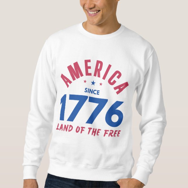 AMERIKA SEDAN 1776 DE FRIA MARKEN  LÅNG ÄRMAD TRÖJA (Framsida)