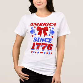 Amerika Sedan 1776 Röd Gingham-slöja T Shirt