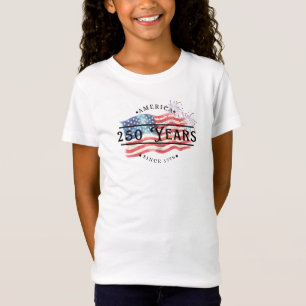 Amerika sedan 1776 Vattenfärg Flagga & Fyrverkerie T Shirt