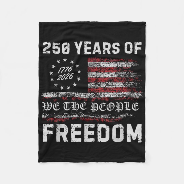Amerika Semiquincentennial den 4 juli 2026 250 år  Fleecefilt (Framsidan)