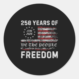 Amerika Semiquincentennial den 4 juli 2026 250 år Runt Klistermärke