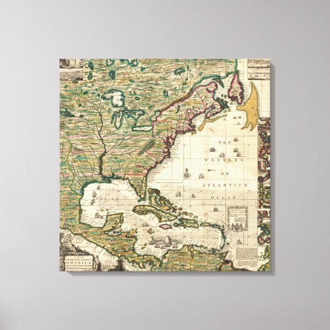 Amerika Septentrionalis Canvastryck (Framsida)