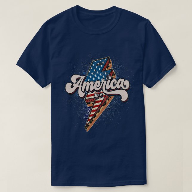 Amerika slår med stjärnorna t shirt (Design framsida)