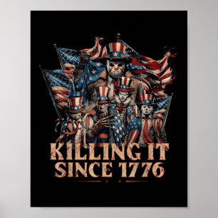 Amerika Slår Till Sedan 1776 Flagga 4 Juli Poster