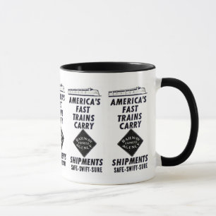 Amerika snälltåg bär den uttryckliga järnväge mugg