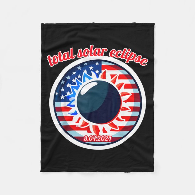 Amerika solförmörkelse texas 4.8.24 total solförmö fleecefilt (Framsidan)