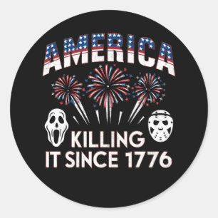 Amerika som dödar den sedan 1776 Patriotic Horror Runt Klistermärke