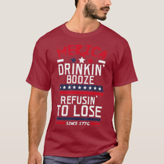Amerika som dricker Sprit och vägrar att äta alkoh T Shirt