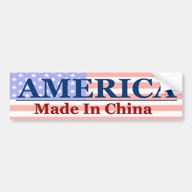 Amerika - som göras i china bildekal (Framsidan)
