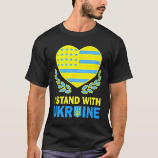 Amerika Stå Med Ukraina Tröja Ukrainsk Usa Flagga