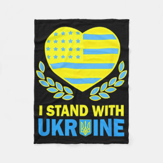 Amerika Stå Med Ukraina Tröja Ukrainsk Usa Flagga Fleecefilt