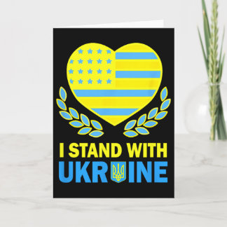 Amerika Stå Med Ukraina Tröja Ukrainsk Usa Flagga Kort
