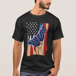 Amerika står bakom den blå linjen t shirt