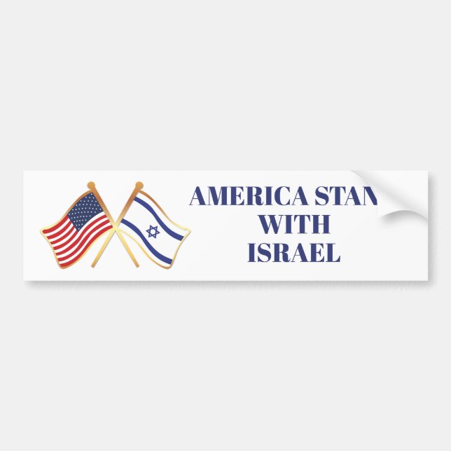 Amerika står upp med Israels Flagga för frihet Bildekal (Framsidan)
