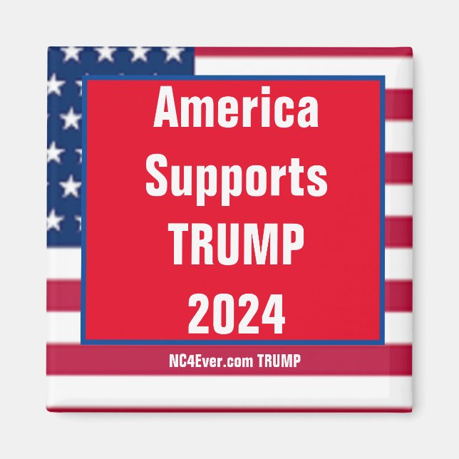Amerika stöder TRUMP 2024-magnet Magnet (Framsidan)