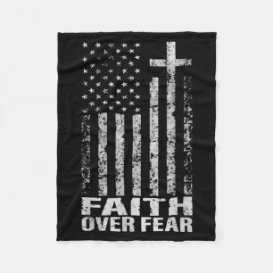 Amerika Stolthet Oss Flagga Tro Över Rädsla Kristn Fleecefilt