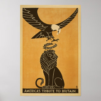 Amerika: Storbritanniens WWI Brittiska propaganda Poster