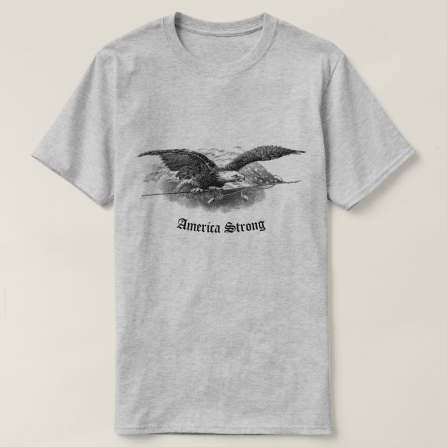 Amerika Strong Eagle Amerika T Shirt (Design framsida)
