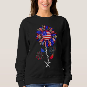 Amerika Sunflower 4:e Juli Självständighetsdag Klä T Shirt