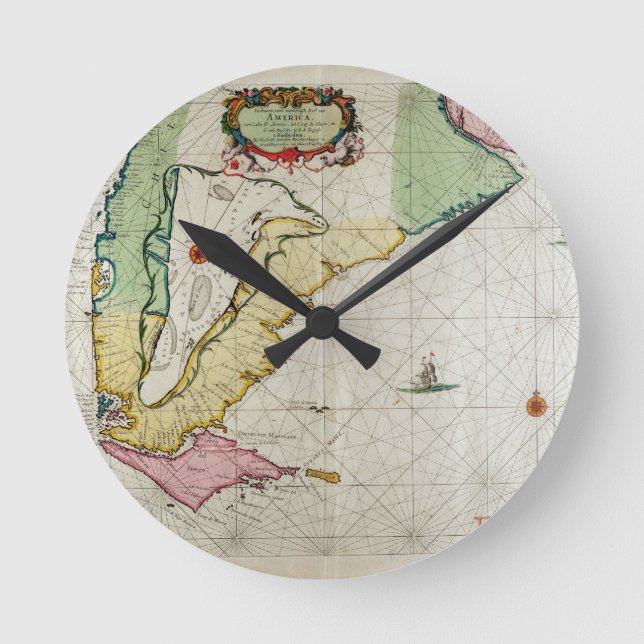 Amerika, tallrik 17 från Le Nouveau et Grand Illum Rund Klocka (Framsida)