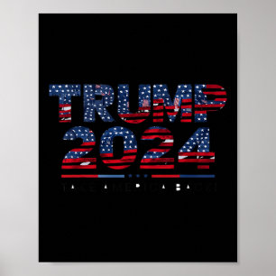 Amerika tillbaka USA Flagga 4 juli Donald Trump 20 Poster