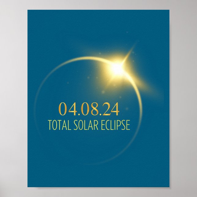 Amerika Total Solförmörkelse 2024 4.08.24 Tillbehö Poster (Framsidan)