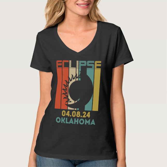 Amerika Total Solförmörkelsefaser 8 april 2024 T Shirt (Framsida)