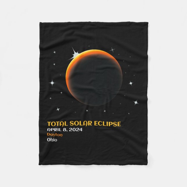 Amerika Totality 04 08 24 Total Solar Eclipse 2024 Fleecefilt (Framsidan)
