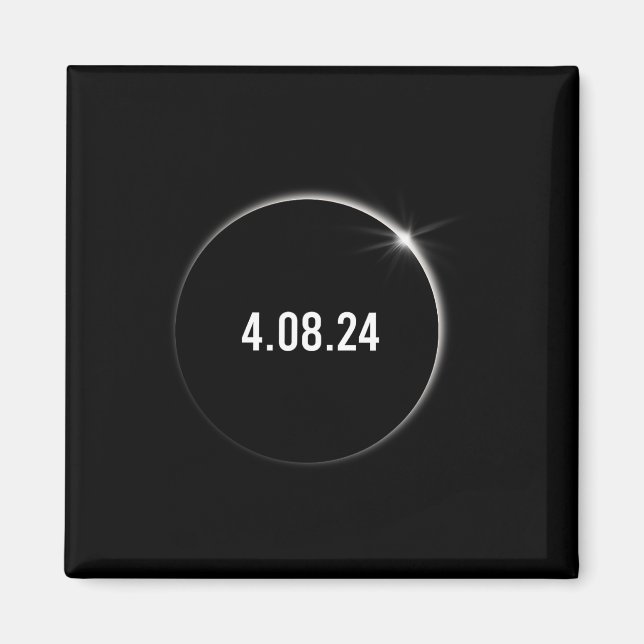 Amerika Totality 04.08.24 Total Solar Eclipse 2024 Magnet (Framsidan)