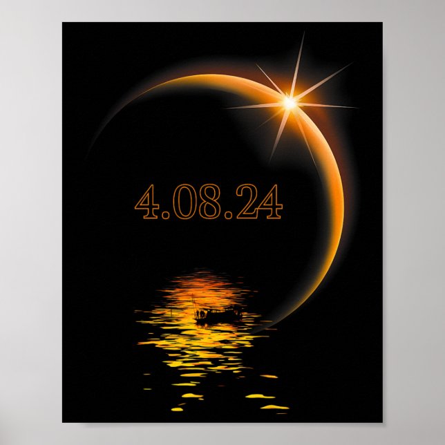 Amerika Totality 04 08 24 Total Solar Eclipse 2024 Poster (Framsidan)
