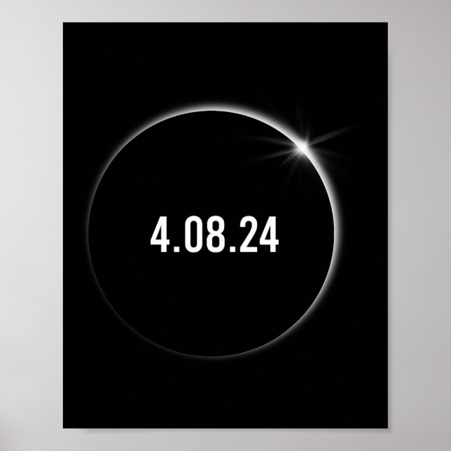Amerika Totality 04.08.24 Total Solar Eclipse 2024 Poster (Framsidan)