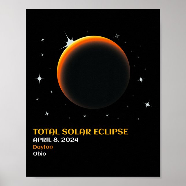Amerika Totality 04 08 24 Total Solar Eclipse 2024 Poster (Framsidan)