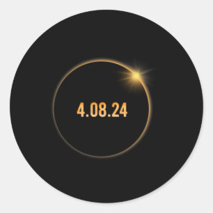 Amerika Totality 04 08 24 Total Solar Eclipse 2024 Runt Klistermärke