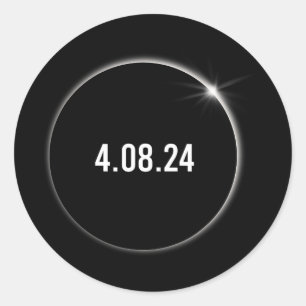 Amerika Totality 04.08.24 Total Solar Eclipse 2024 Runt Klistermärke