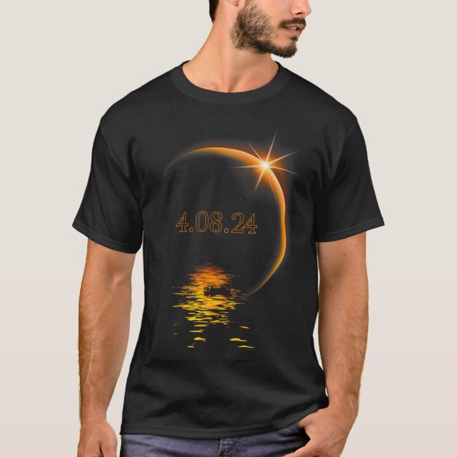 Amerika Totality 04 08 24 Total Solar Eclipse 2024 T Shirt (Framsida)