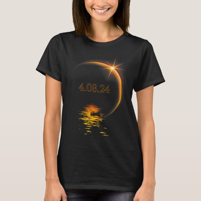 Amerika Totality 04 08 24 Total Solar Eclipse 2024 T Shirt (Framsida)