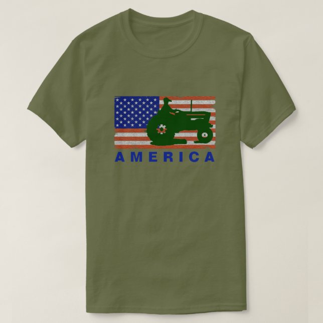 AMERIKA - Traktor FLAGGA-G T Shirt (Design framsida)