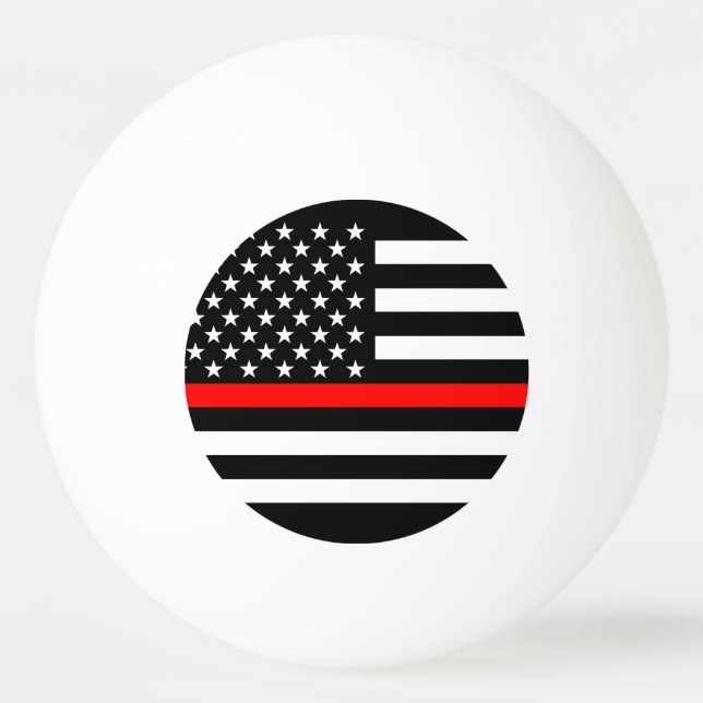 Amerika tunt röd linjesymbol pingisboll (Framsidan)