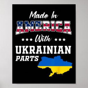 Amerika Ukrainska Delar Ukraina Karta Usa Flagga R Poster