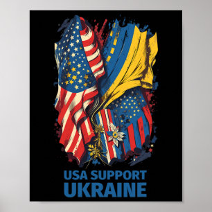 Amerika Ukrayina Usa Stöd Ukraina Och Kiev Mix Poster