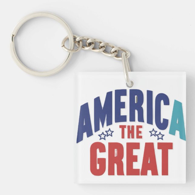 Amerika - Underbara - kvadratnyckelkedjan (Framsidan)