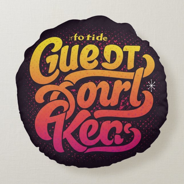 "Amerika Underbaren" Rund Kudde (Baksidan)