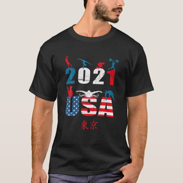Amerika, USA, 2021 Sports Games, sommar T Shirt (Framsida)