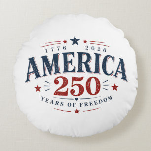 Amerika USA 250-årsjubileum, 250 år av frihet Rund Kudde